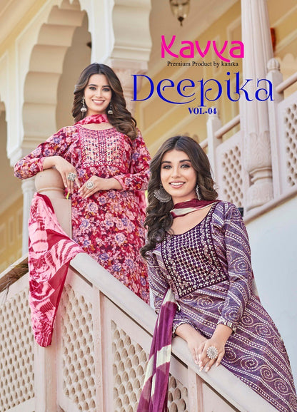 Deepika Vol 4 Kavya Rayon Readymade Pant Style Suits