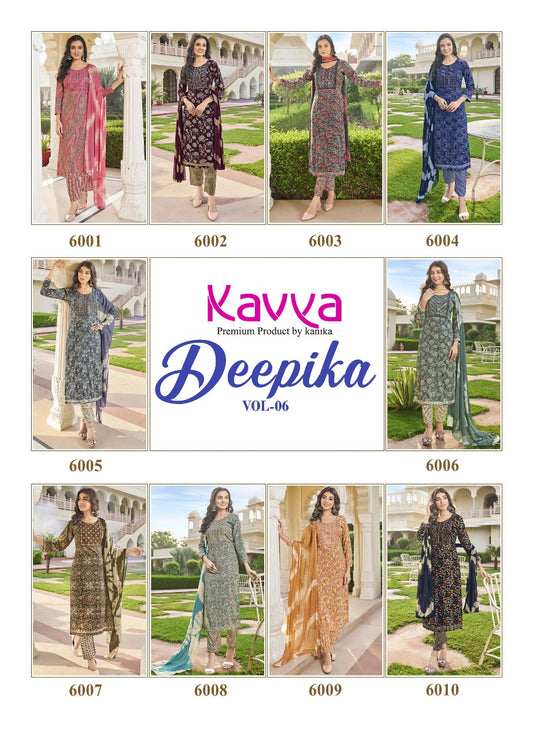 Deepika Vol-6 Kavya Rayon Readymade Pant Style Suits