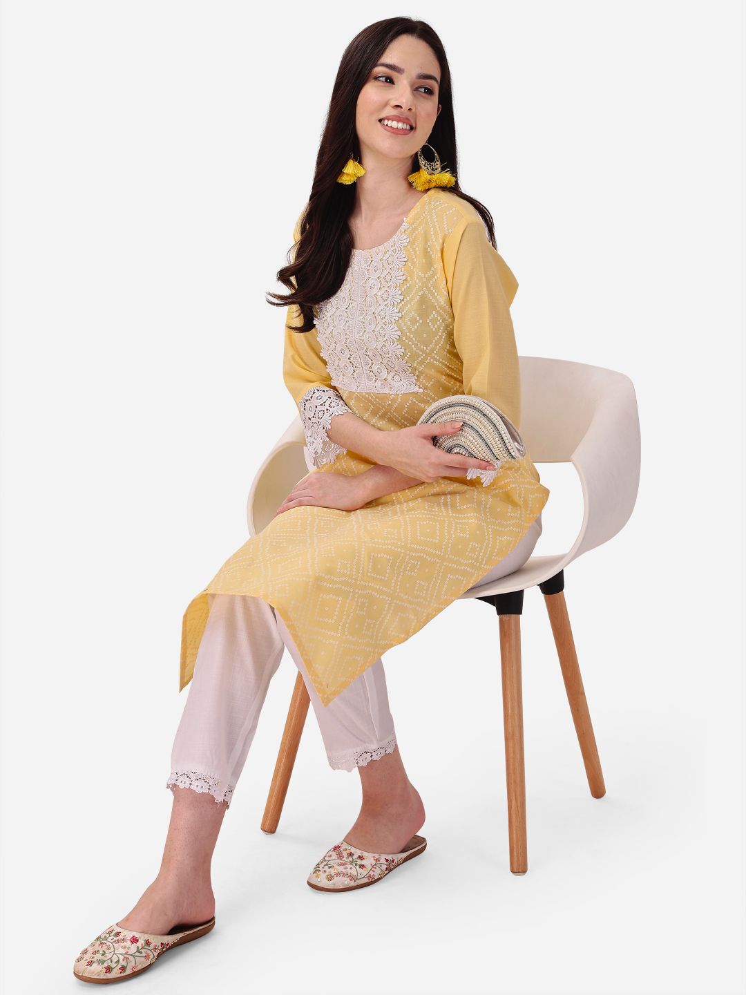Deepkalaa Seamore Cotton Kurti Pant Set