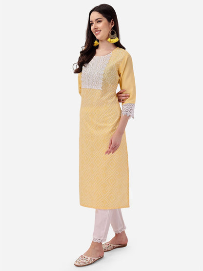 Deepkalaa Seamore Cotton Kurti Pant Set