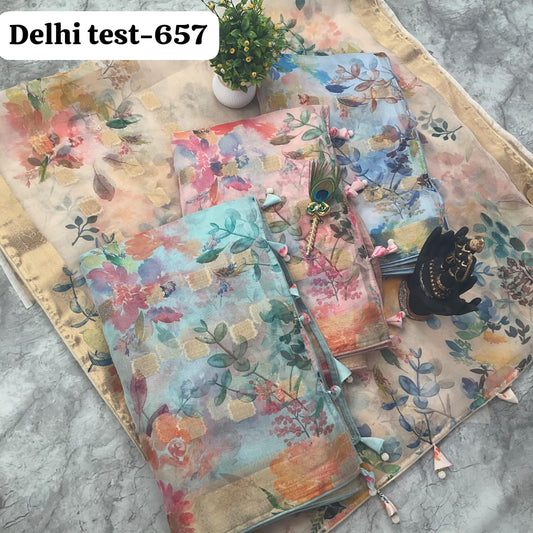 Delhi Test-657 Kalpveli Organza Sarees