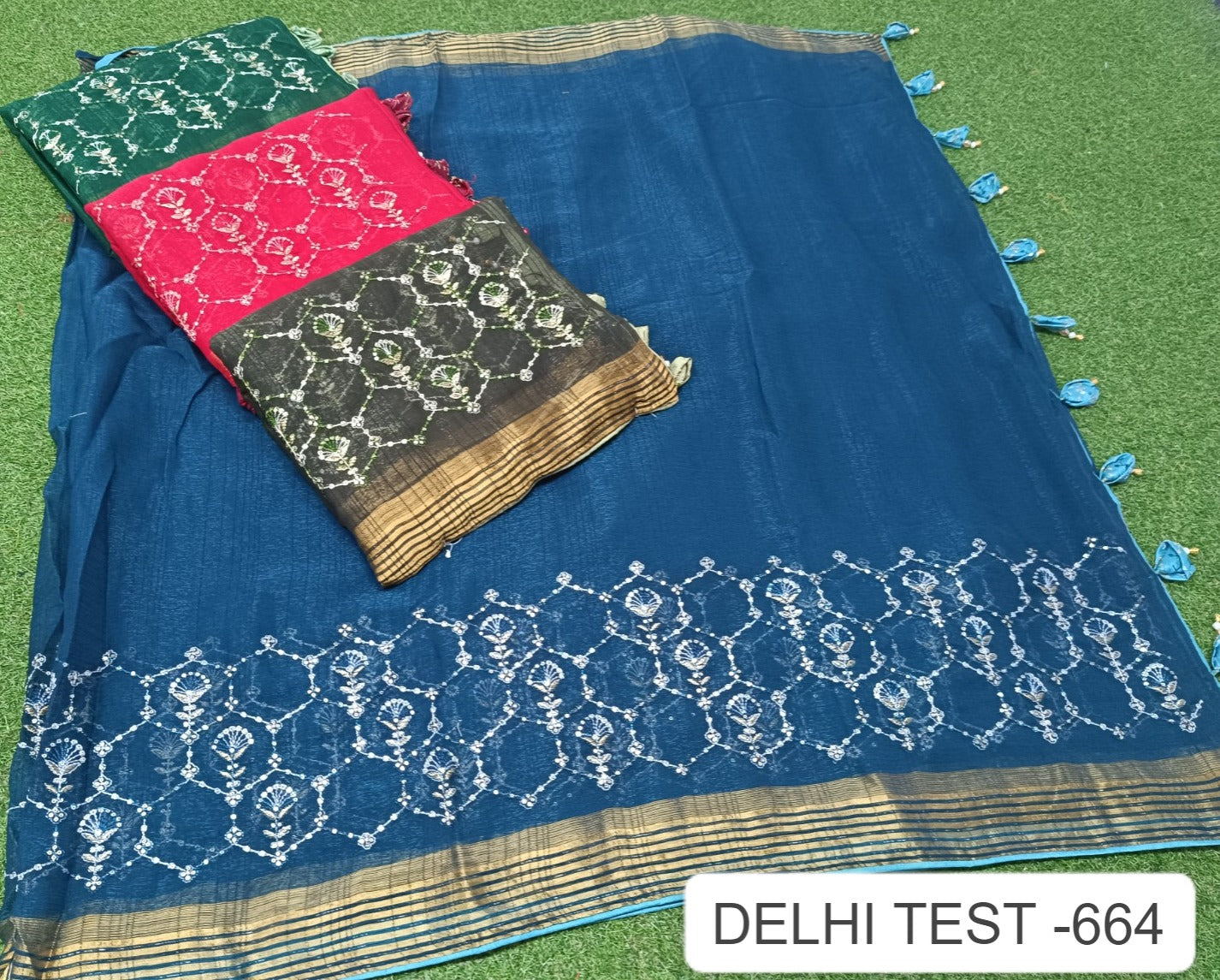 Delhi Test 664 Kalpveli Nilgiri Chiffon Sarees