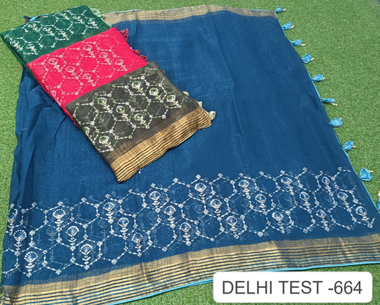 Delhi Test 664 Kalpveli Nilgiri Chiffon Sarees