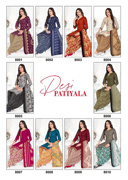 Desi Vol 8 Ganesha Cotton Readymade Cotton Patiyala Suits