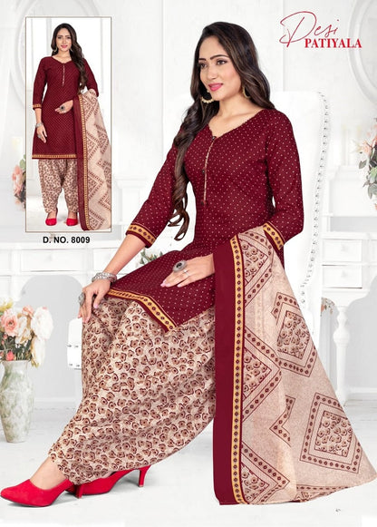 Desi Vol 8 Ganesha Cotton Readymade Cotton Patiyala Suits