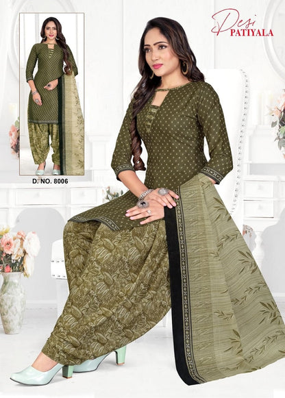 Desi Vol 8 Ganesha Cotton Readymade Cotton Patiyala Suits