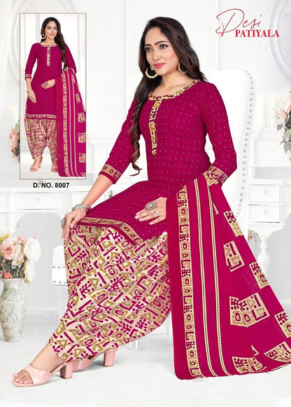 Desi Vol 8 Ganesha Cotton Readymade Cotton Patiyala Suits