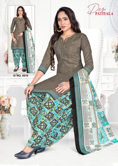 Desi Vol 8 Ganesha Cotton Readymade Cotton Patiyala Suits