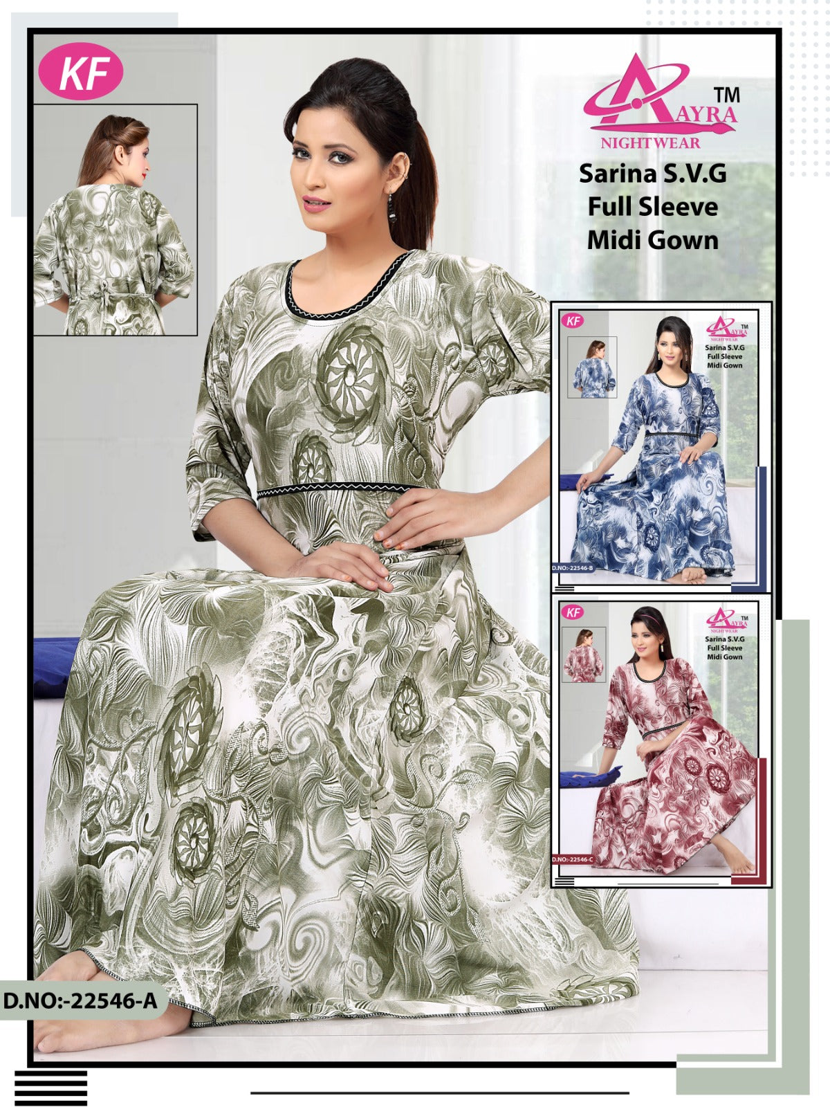 Design-1 Aayra Sarina Night Gowns