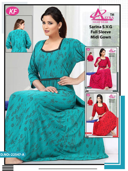 Design-1 Aayra Sarina Night Gowns