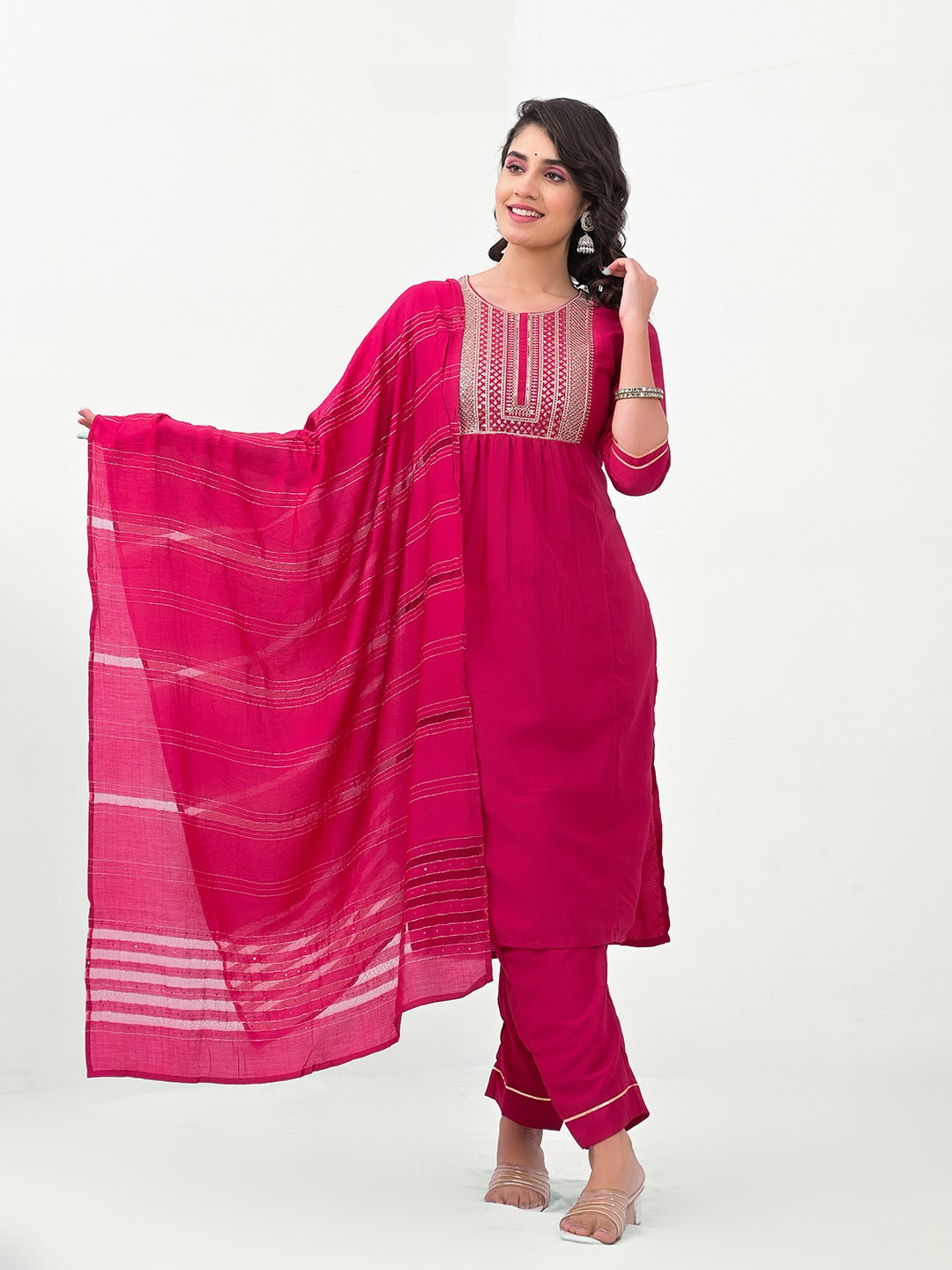 Design-1 Label Khoj Chinon Readymade Pant Style Suits