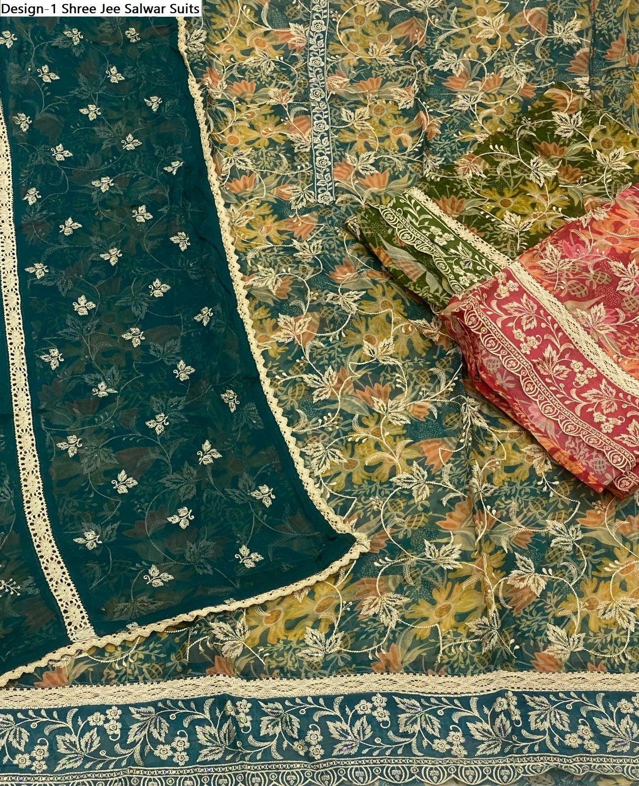 Design-1 Shree Jee Organza Salwar Suits