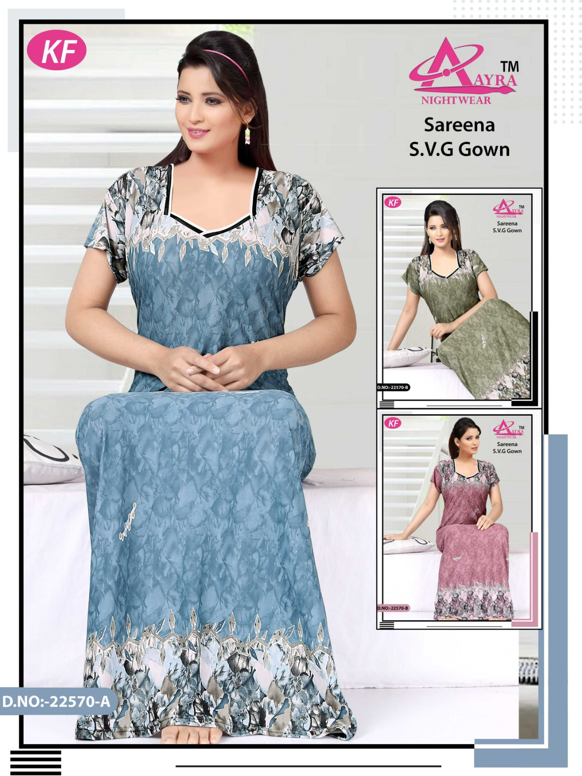 Design-3 Aayra Sarina Night Gowns