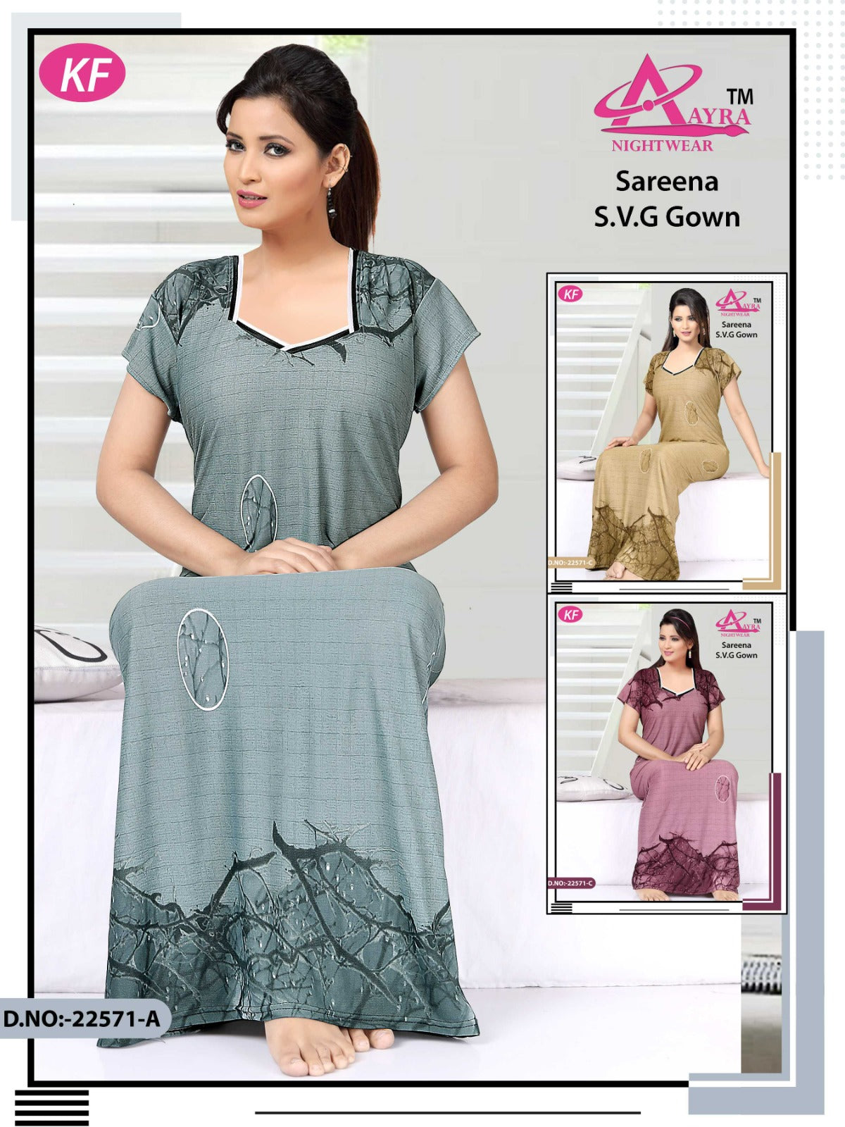 Design-3 Aayra Sarina Night Gowns