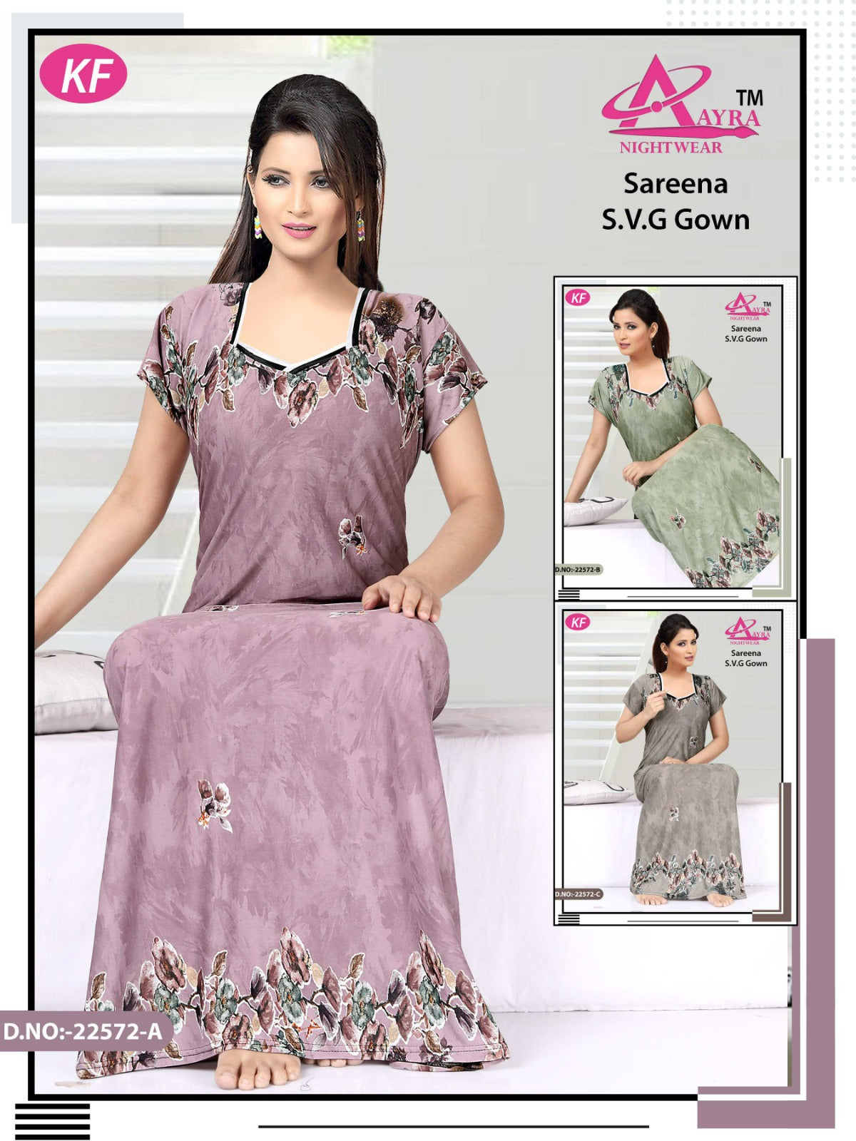 Design-3 Aayra Sarina Night Gowns