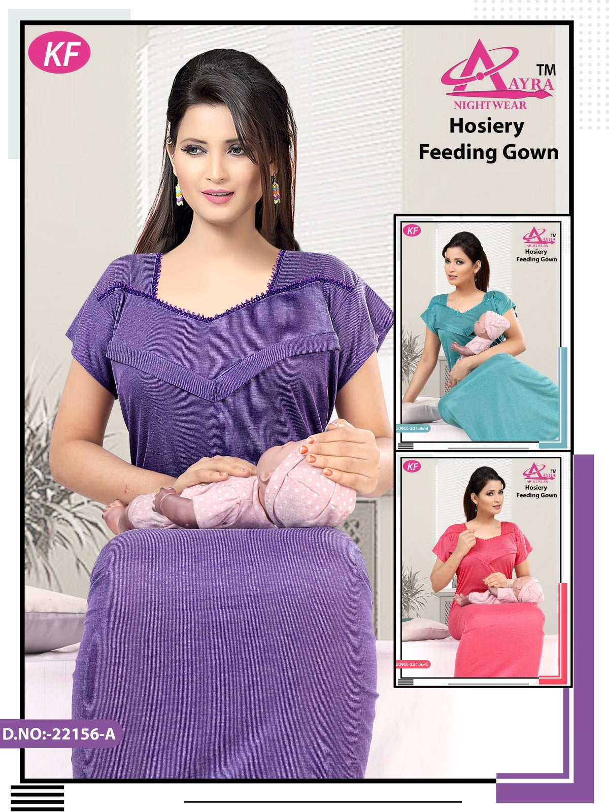 Design-7 Aayra Hosiery Feeding Night Gown