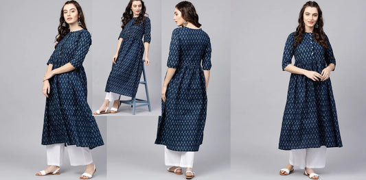 Design 11 Ganpati Rayon Kurti Plazzo Set