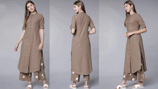 Design 12 Ganpati Cotton Kurti Plazzo Set