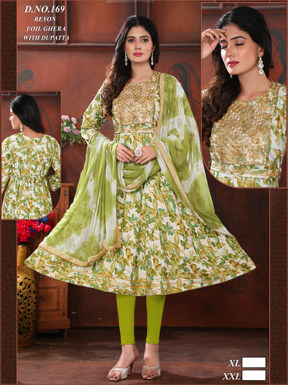 Design 1 Mahakal Rayon Kurti Dupatta Set