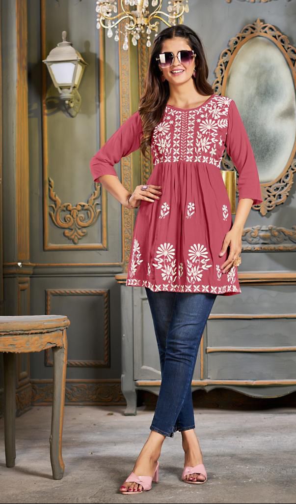 Design 1 Riya Rayon 14Kg Designer Long Top