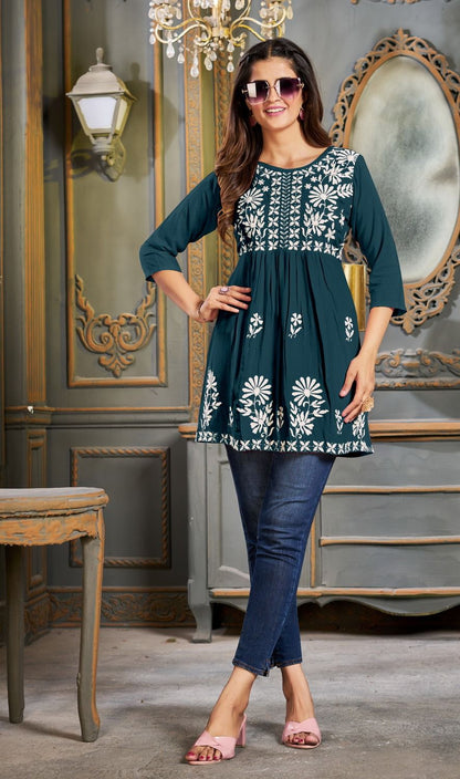 Design 1 Riya Rayon 14Kg Designer Long Top