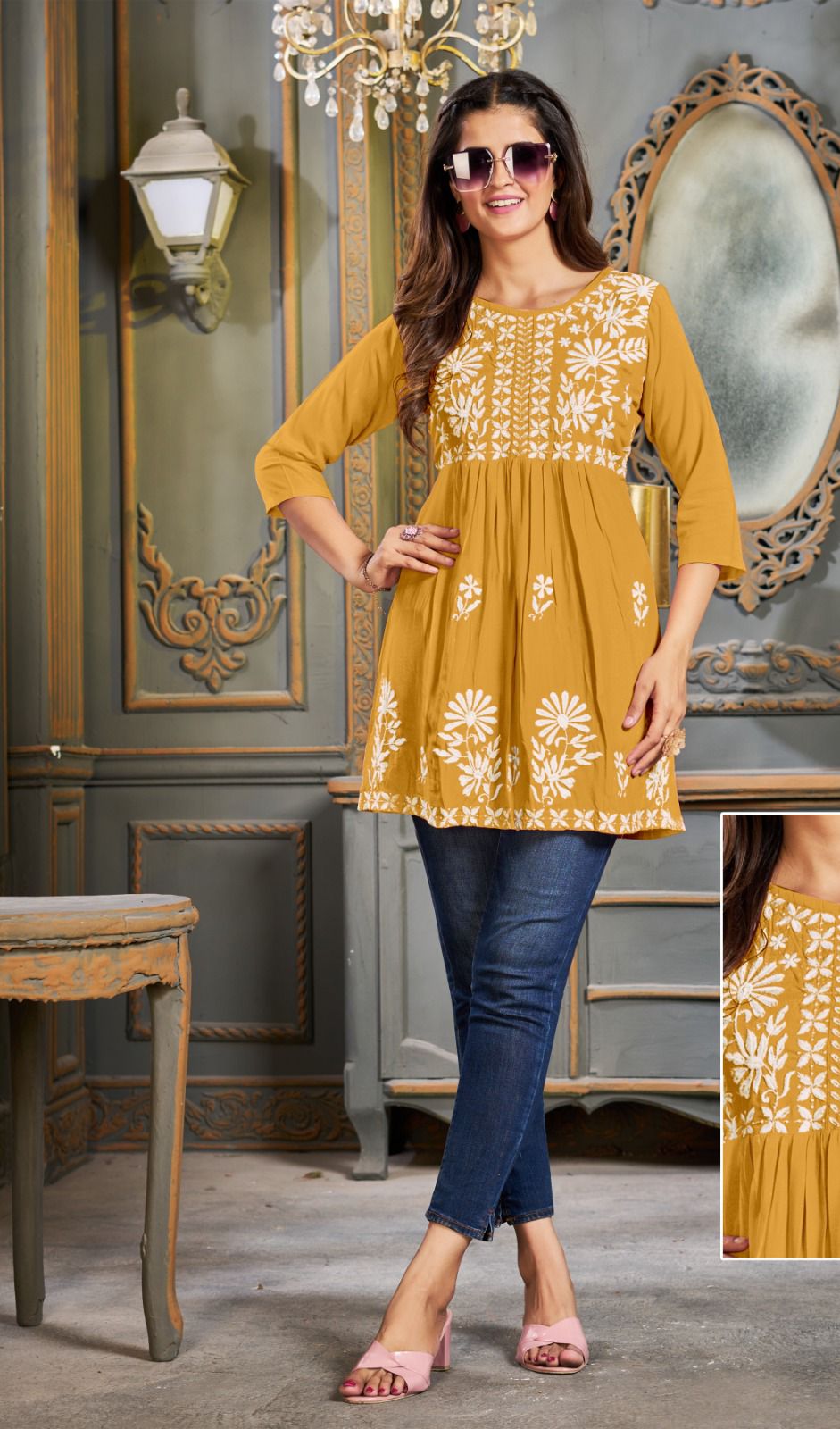 Design 1 Riya Rayon 14Kg Designer Long Top