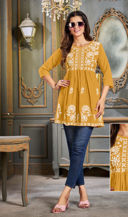 Design 1 Riya Rayon 14Kg Designer Long Top