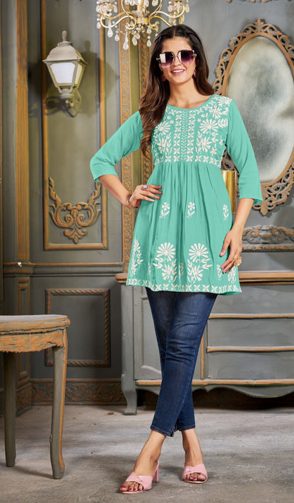 Design 1 Riya Rayon 14Kg Designer Long Top
