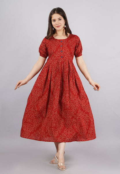 Design 25 Ganpati Cotton Anarkali Kurtis