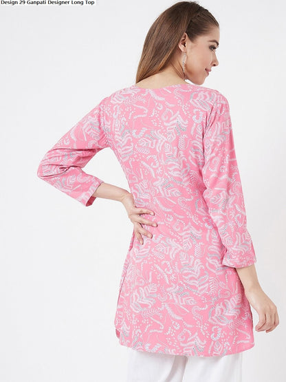 Design 29 Ganpati Rayon Designer Long Top