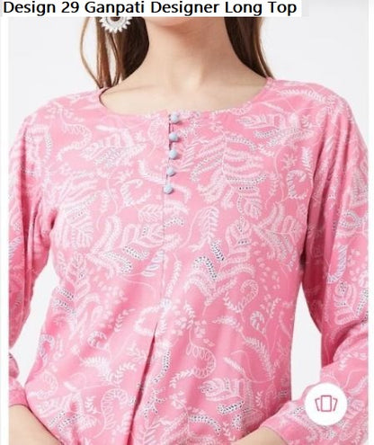 Design 29 Ganpati Rayon Designer Long Top