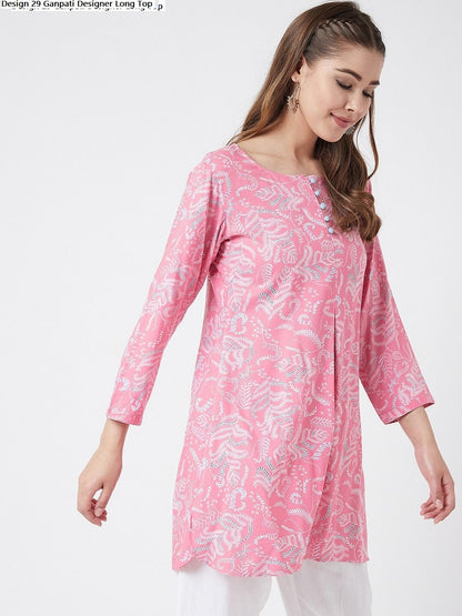 Design 29 Ganpati Rayon Designer Long Top