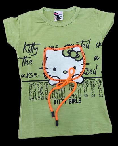 Design 3 Kitty Slub Girls Tshirt