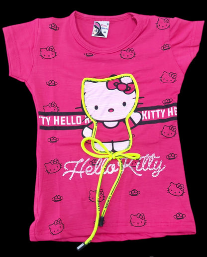 Design 3 Kitty Slub Girls Tshirt
