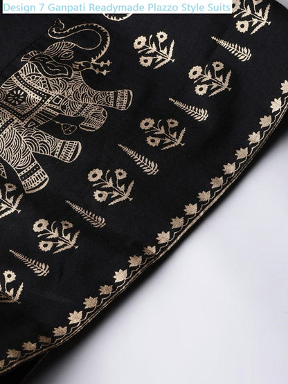 Design 7 Ganpati Cotton Readymade Plazzo Style Suits