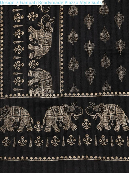 Design 7 Ganpati Cotton Readymade Plazzo Style Suits