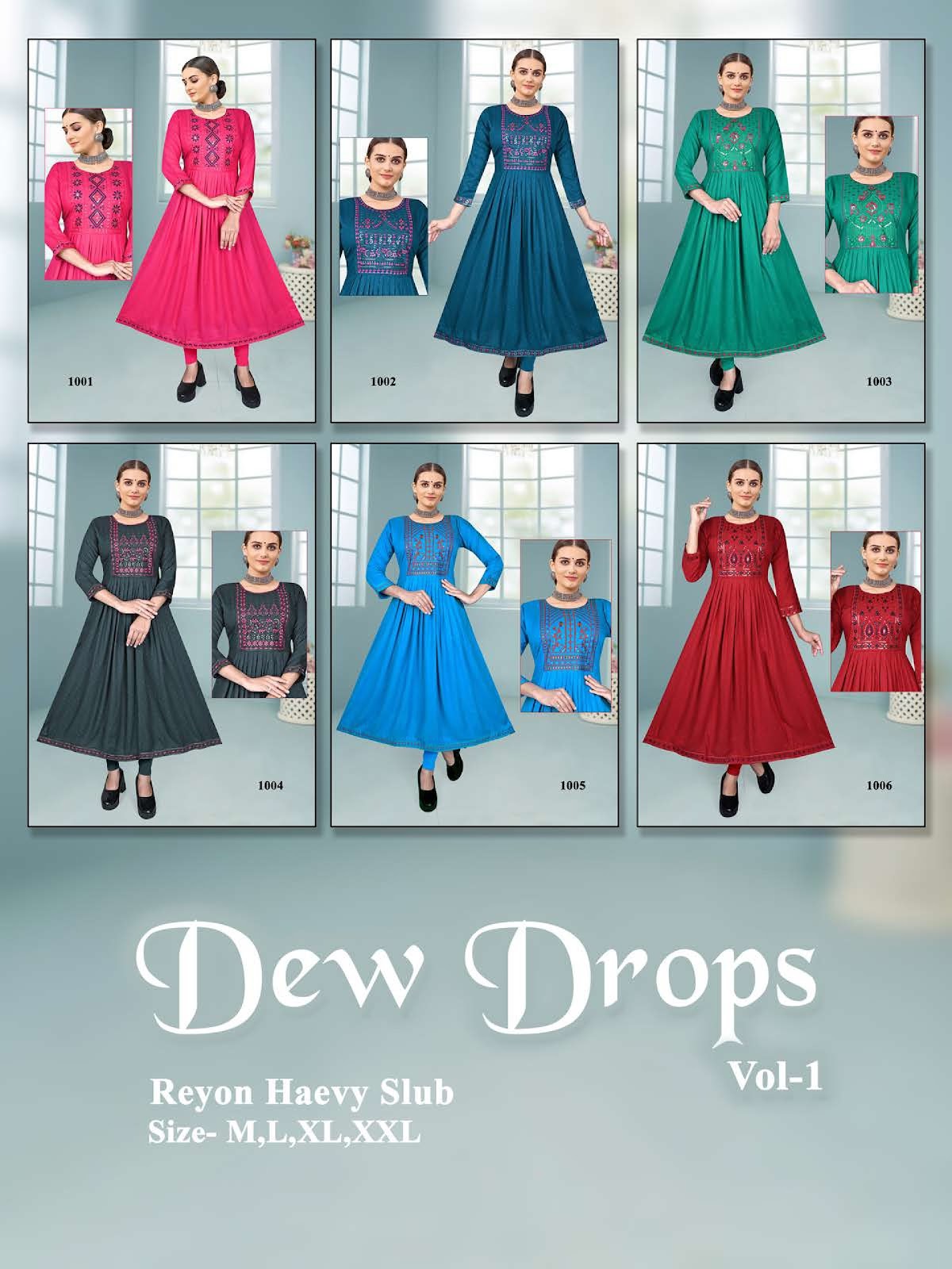 Dew Drops Vol 1 Kavinay Rayon Anarkali Kurtis