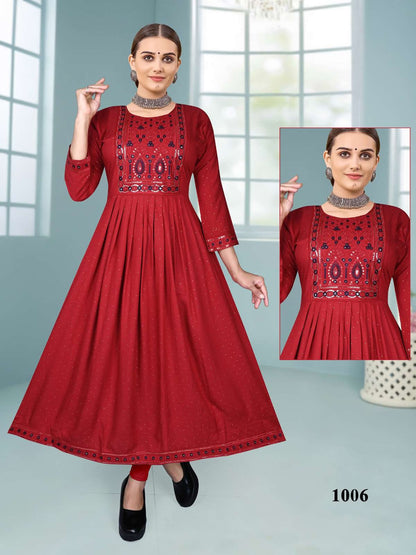 Dew Drops Vol 1 Kavinay Rayon Anarkali Kurtis