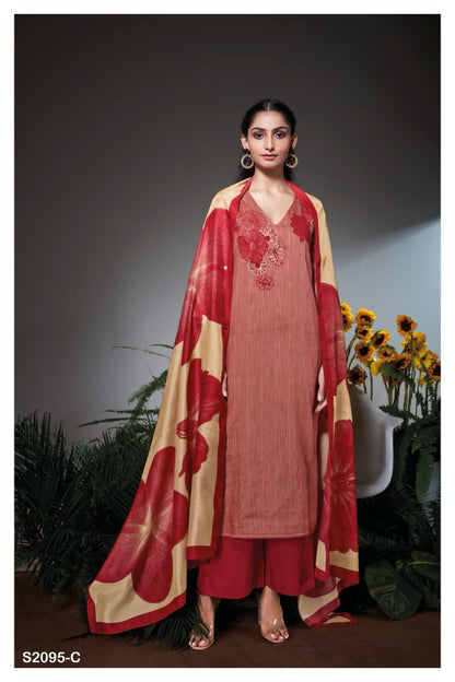 Dewashie 2095 Ganga Cotton Silk Plazzo Style Suits