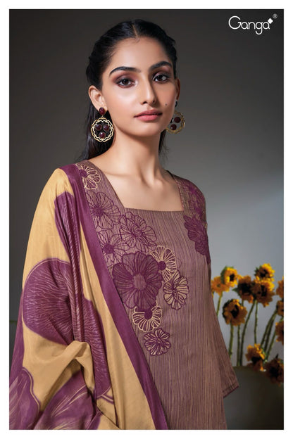 Dewashie 2095 Ganga Cotton Silk Plazzo Style Suits