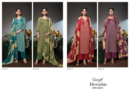 Dewashie 2095 Ganga Cotton Silk Plazzo Style Suits