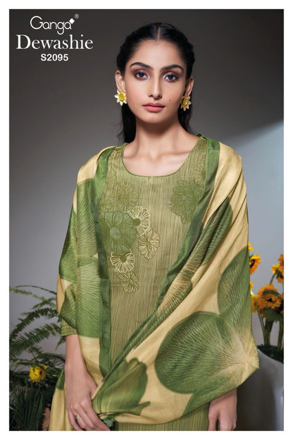 Dewashie 2095 Ganga Cotton Silk Plazzo Style Suits