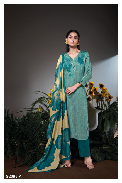 Dewashie 2095 Ganga Cotton Silk Plazzo Style Suits