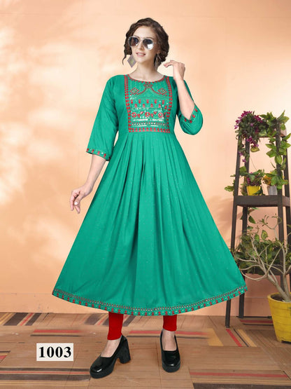 Dewdrop Vol 2 Kavinay Rayon Anarkali Kurtis