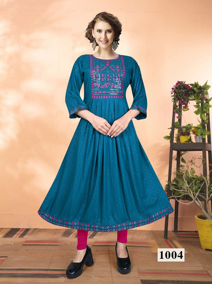 Dewdrop Vol 2 Kavinay Rayon Anarkali Kurtis