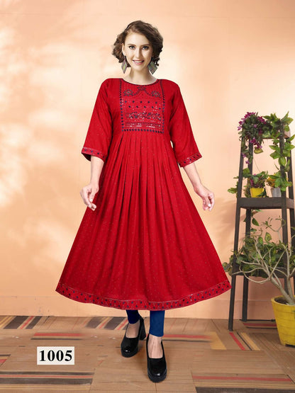 Dewdrop Vol 2 Kavinay Rayon Anarkali Kurtis