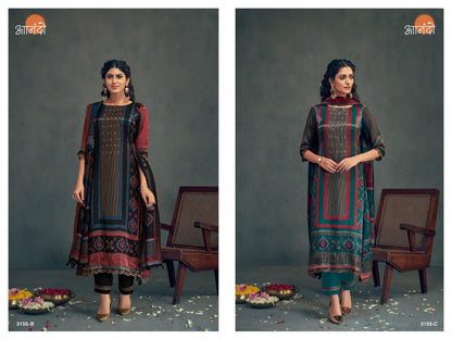 Dharni 3155 Anando Gaji Silk Pant Style Suits