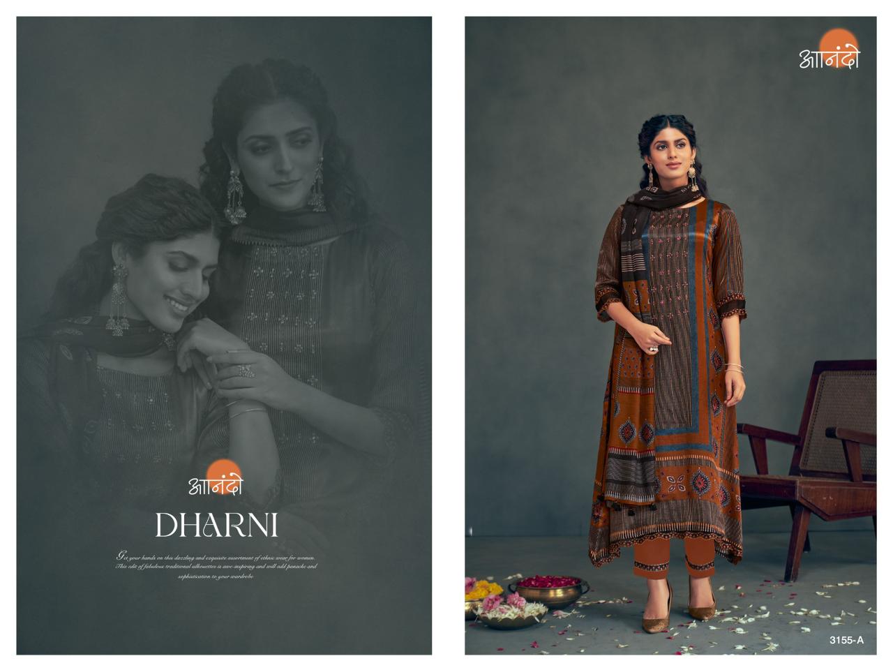 Dharni 3155 Anando Gaji Silk Pant Style Suits