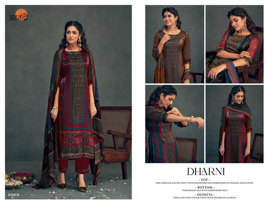 Dharni 3155 Anando Gaji Silk Pant Style Suits