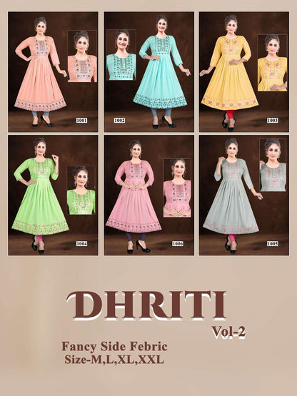 Dhriti Vol 2 Kavinay Rayon Anarkali Kurtis